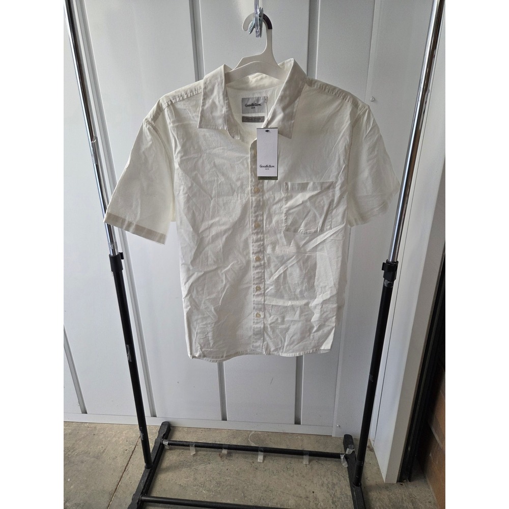 Goodfellow & Co Mens XL 2 Pack White Short Sleeve Poplin Button Down Shirts NEW - Picture 3 of 5